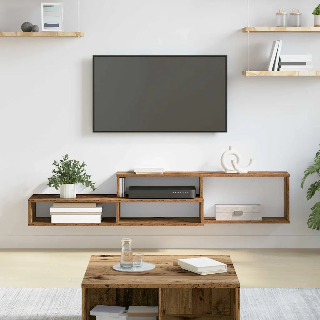 Supporto per TV aparete-Mensole a Muro 150x25x28,5cm Legno multistrato 588214
