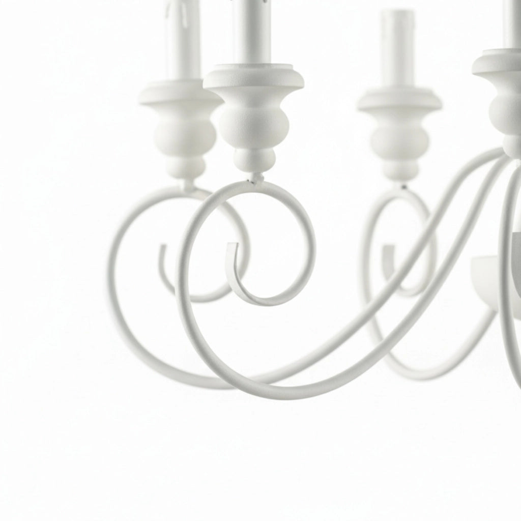 Lampadario Shabby Chic Cascina Bianco 8 Luci E14