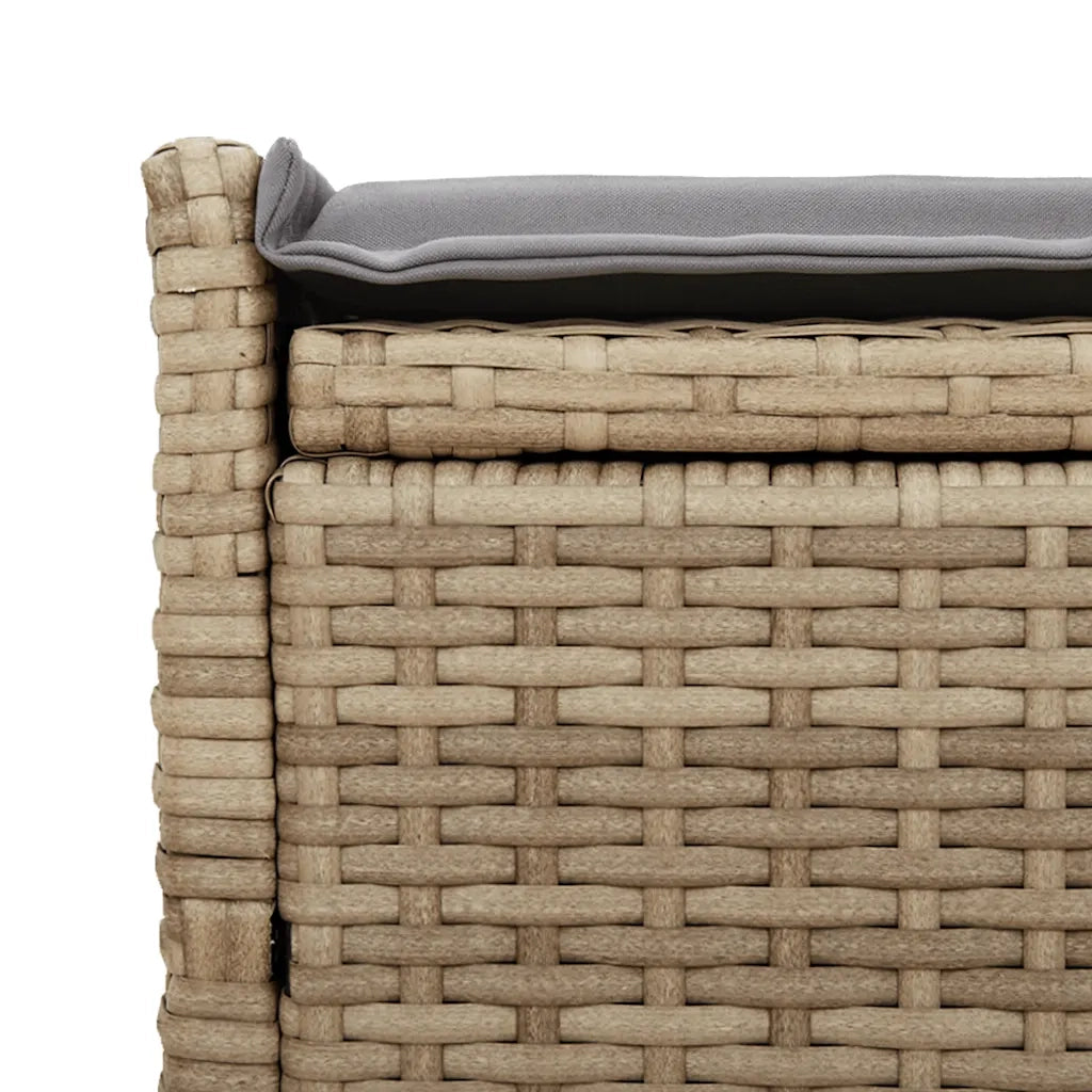 Cassapanca da Esterno con Cuscino Beige 100 cm in Polyrattan 4104063