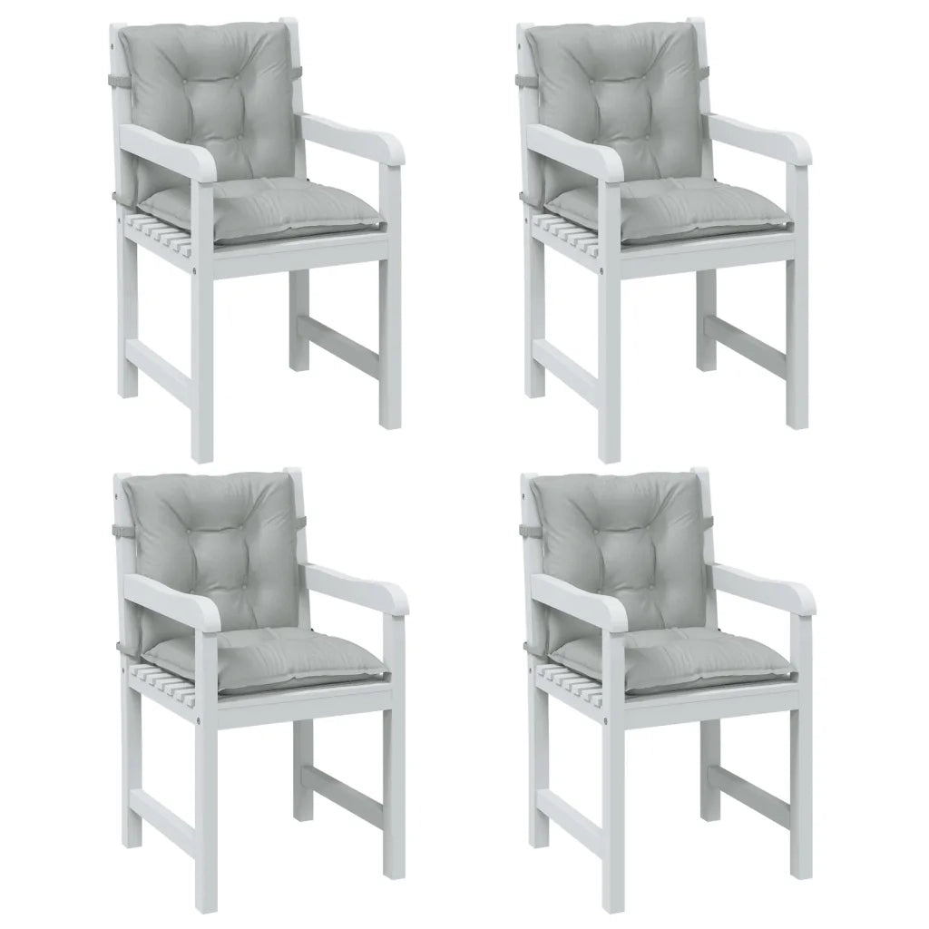 vidaXL Cuscini Sedia Schiena Bassa 4 pz Grigio Mélange 100x50x7 cm