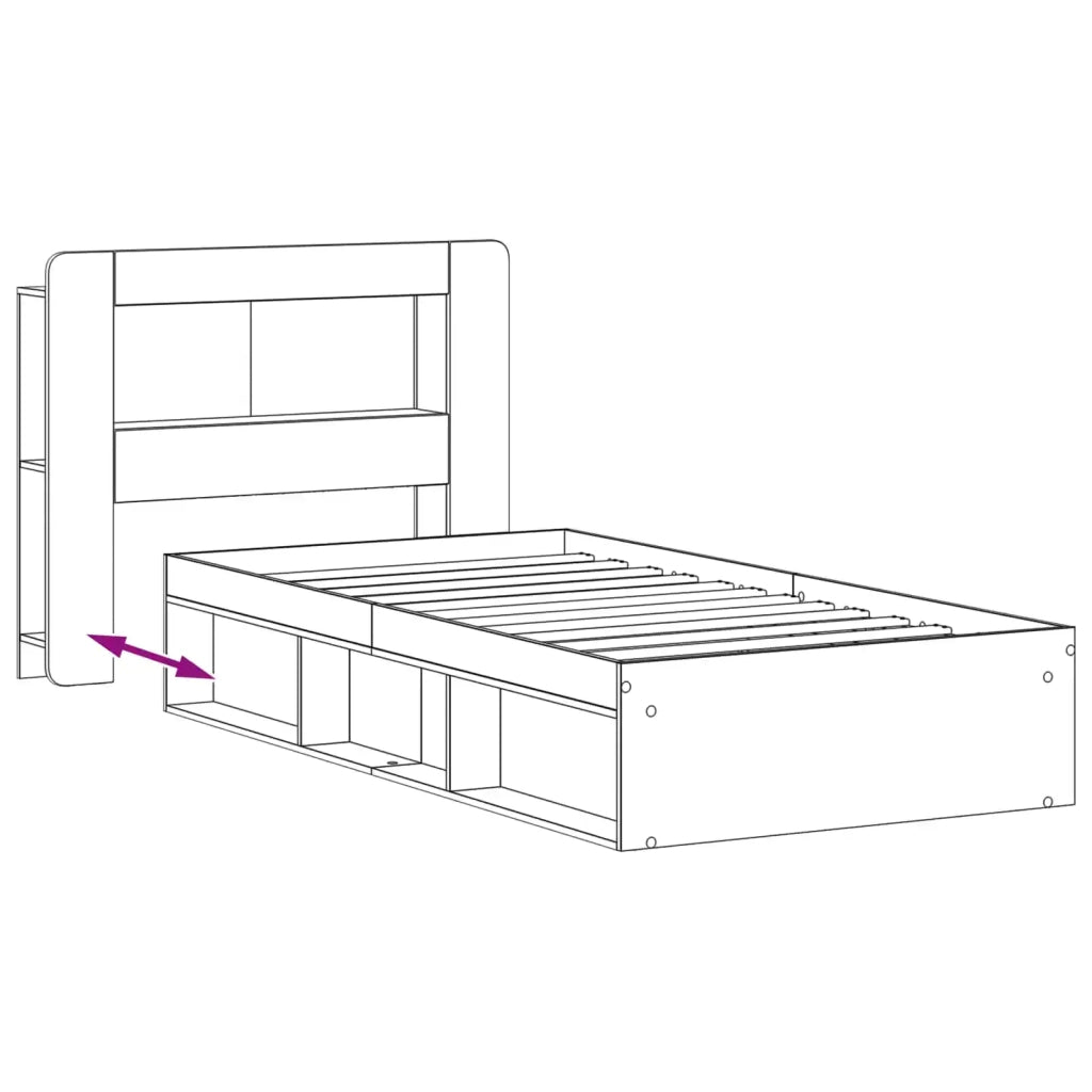 Telaio del letto con storage Legno antico 90 x 190 cm 3433442
