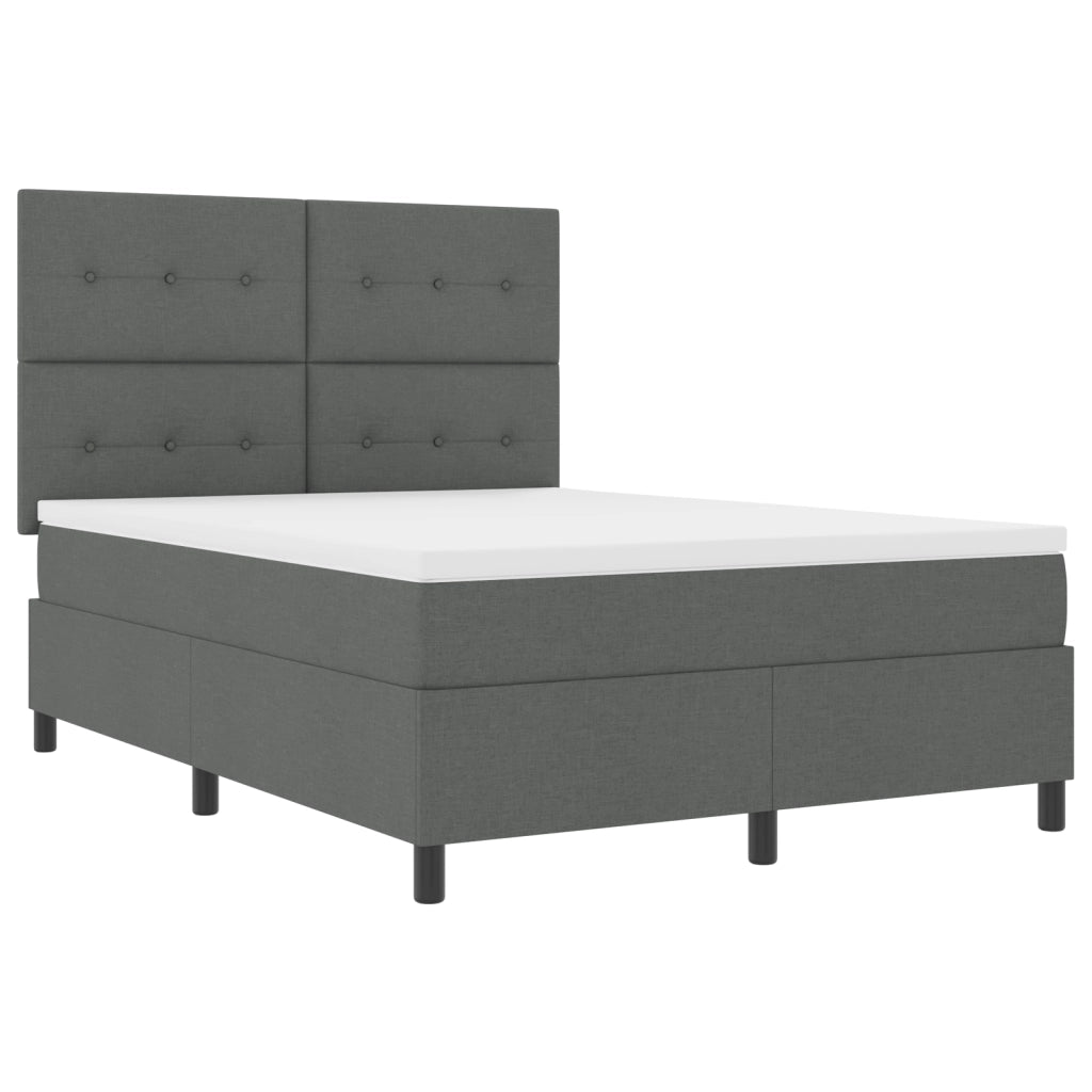 Letto a Rete a Molle Grigio Scuro 140x200 cm Tessuto