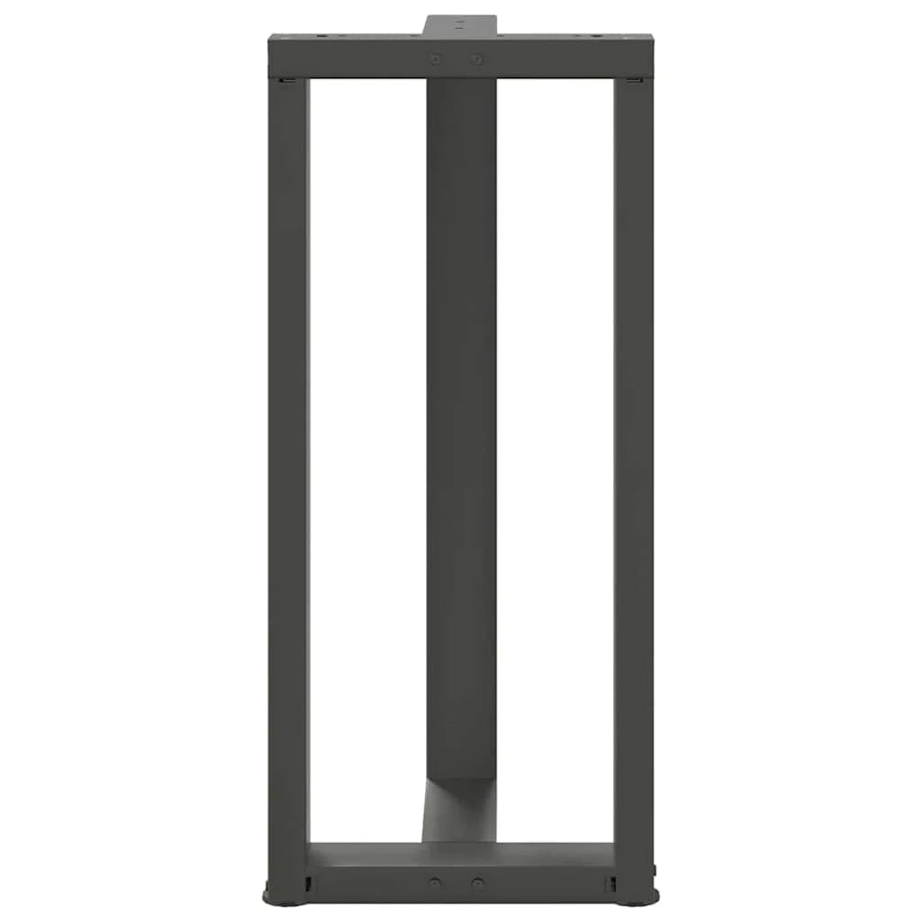 Set di 2 gambe regolabili per tavolo da bar a forma di T design moderno 50 x 35 x 90 cm acciaio antracite 02_0057344