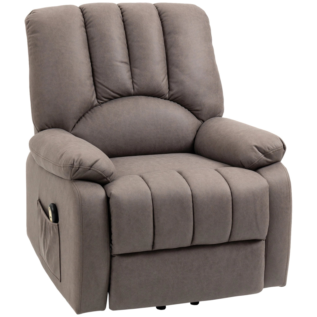 Poltrona relax reclinabile elettrica con poggiapiedi e telecomando ¨C zephmum ¨C 86x92x102 cm grigio