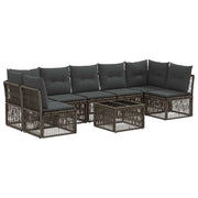 Set Divano da Giardino 8 pcs Grigio polyrattan