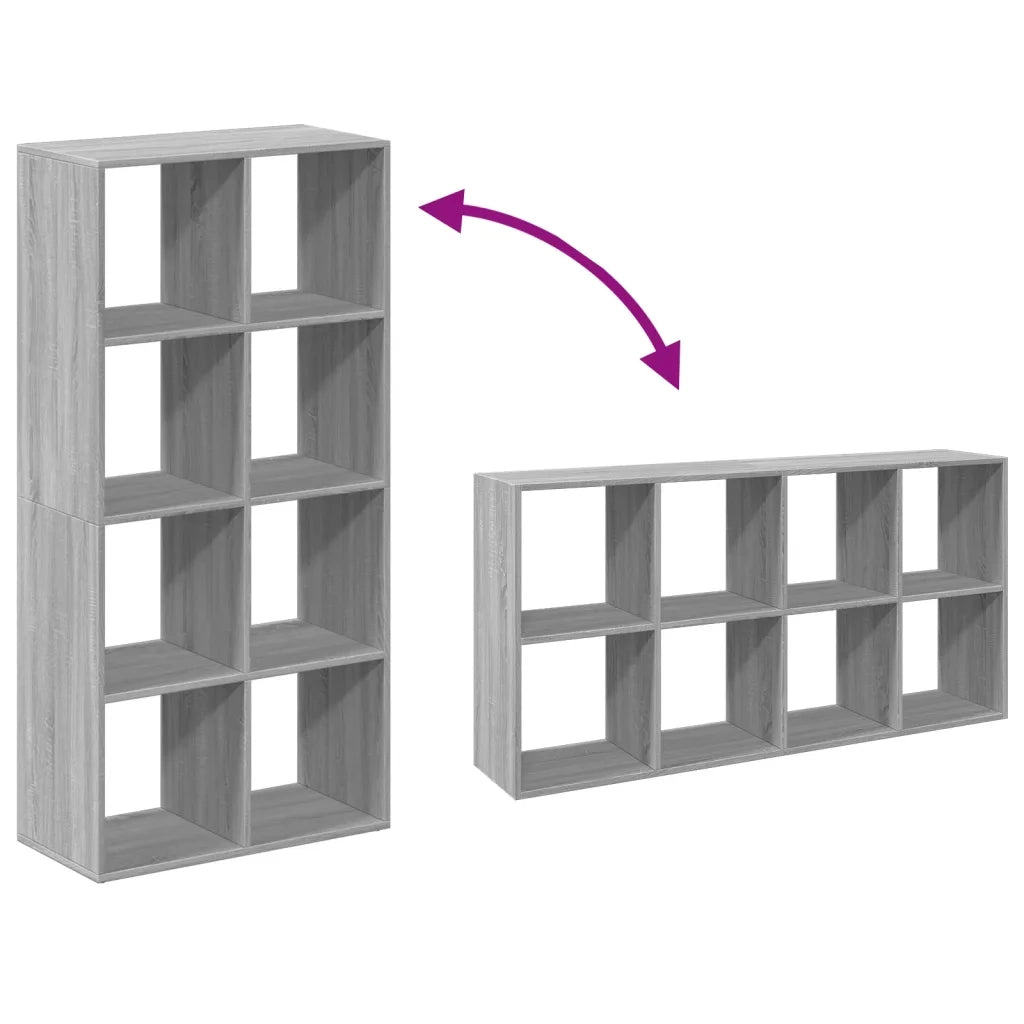 Libreria Divisorio-Scaffale per Libri-Mobile di Stoccaggio Grigio Sonoma 69,5x29x137,5cm in Truciolato
