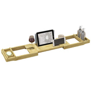 Ripiano per vasca da bagno in bamb¨´ estensibile con porta bicchiere e porta sapone ¨C zephmum ¨C 75-109x23x4.5cm