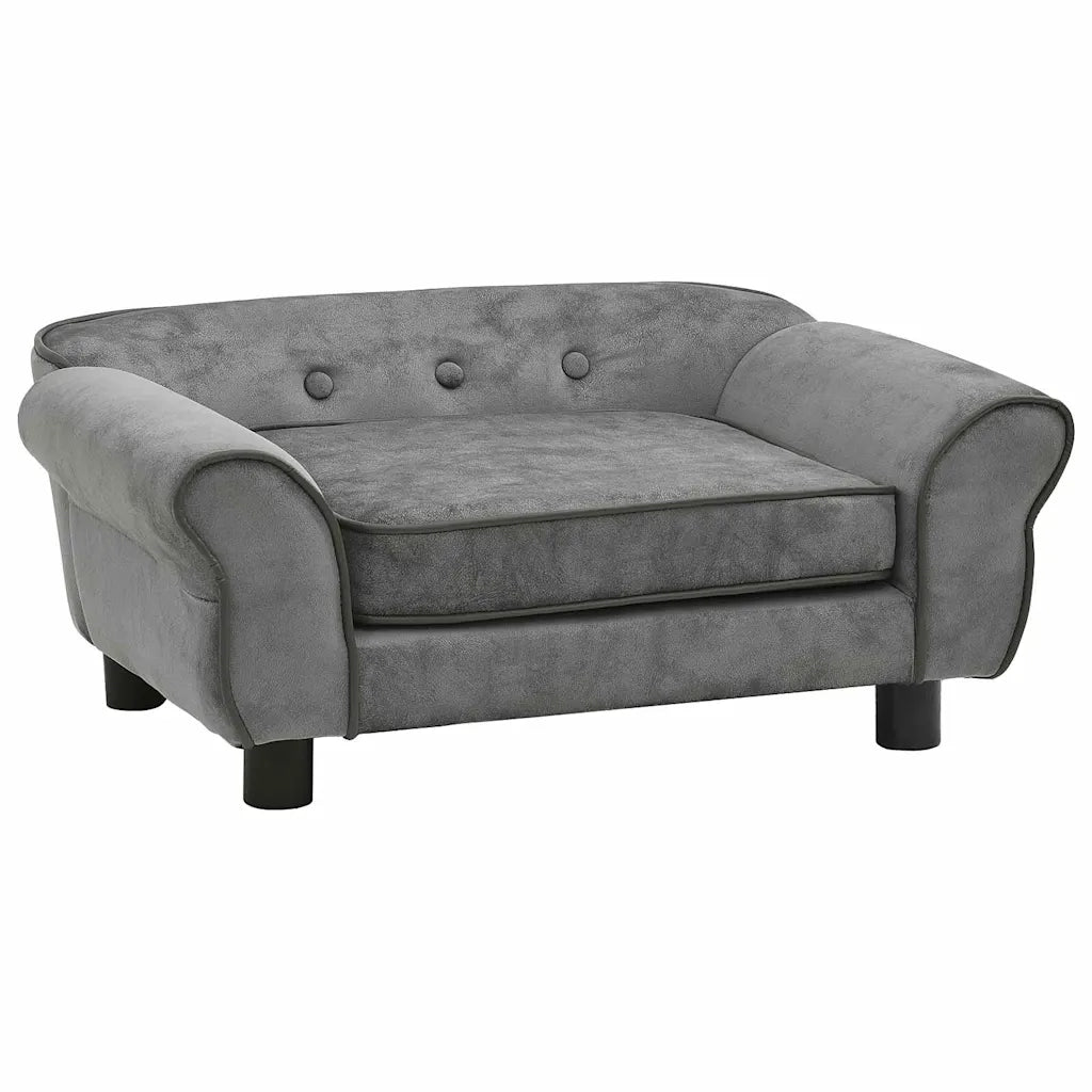 Divano per Cani Grigio Scuro 72x45x30 cm in Peluche 171039