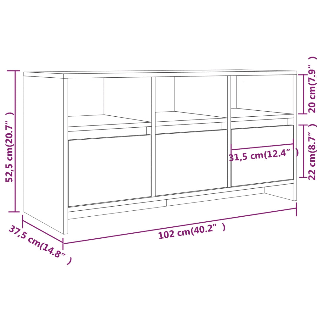 Mobile Porta TV Bianco 102x37,5x52,5 cm in Truciolato cod mxl 17592