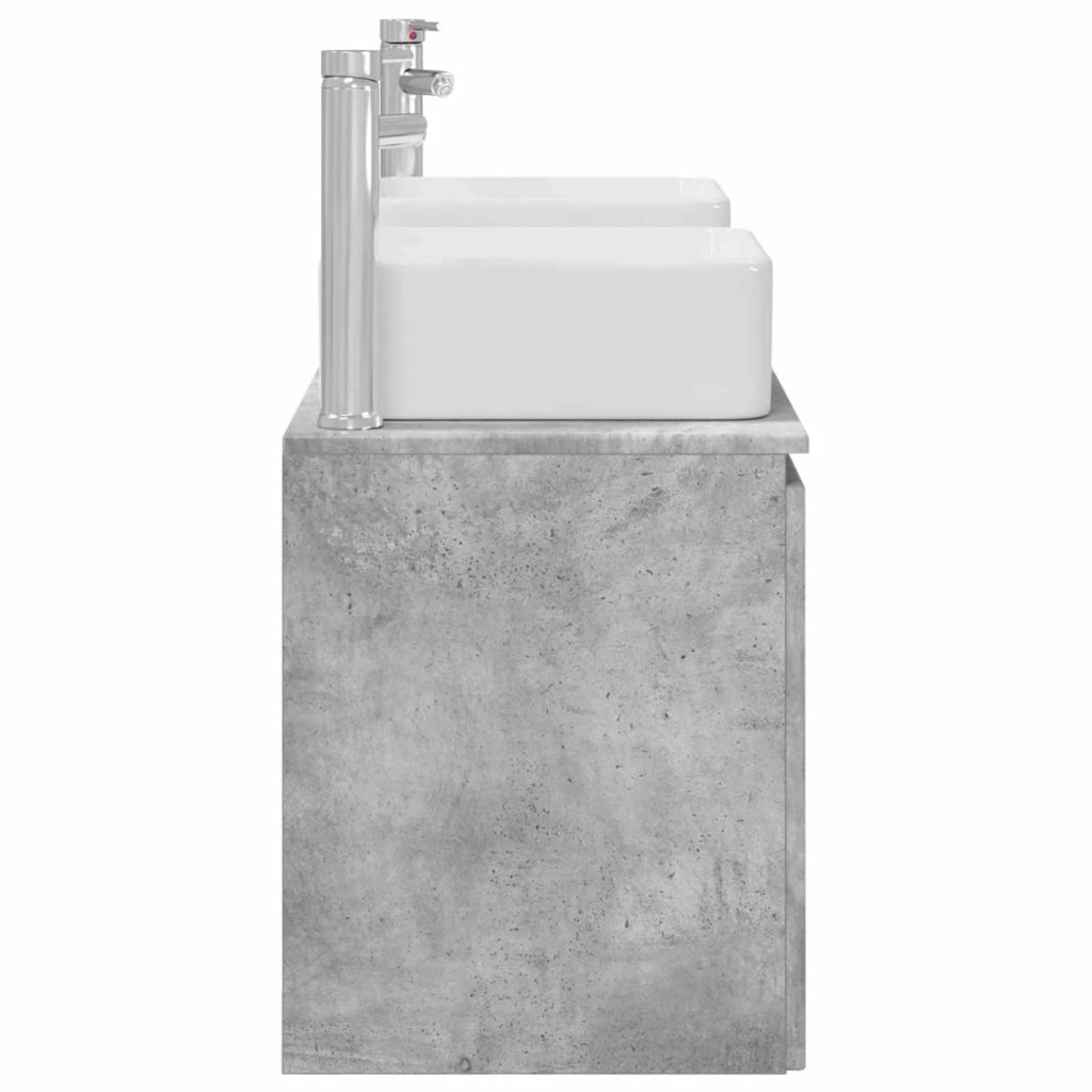 Set di Armadi da Bagno 3 pz Grigio Cemento 135 x 35 x 80 cm 3405660