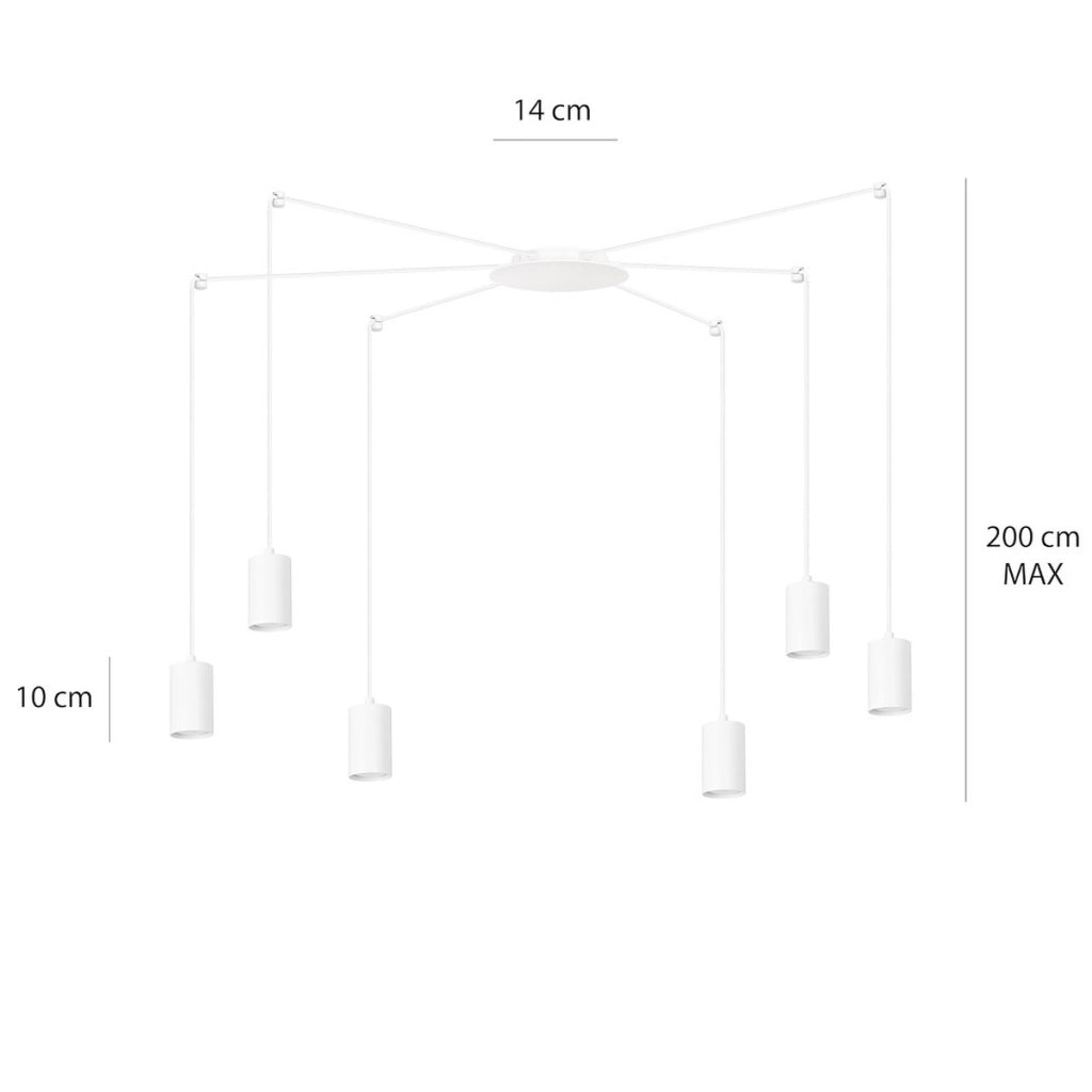 Lampada a sospensione TRAKER in acciaio bianco opaco
