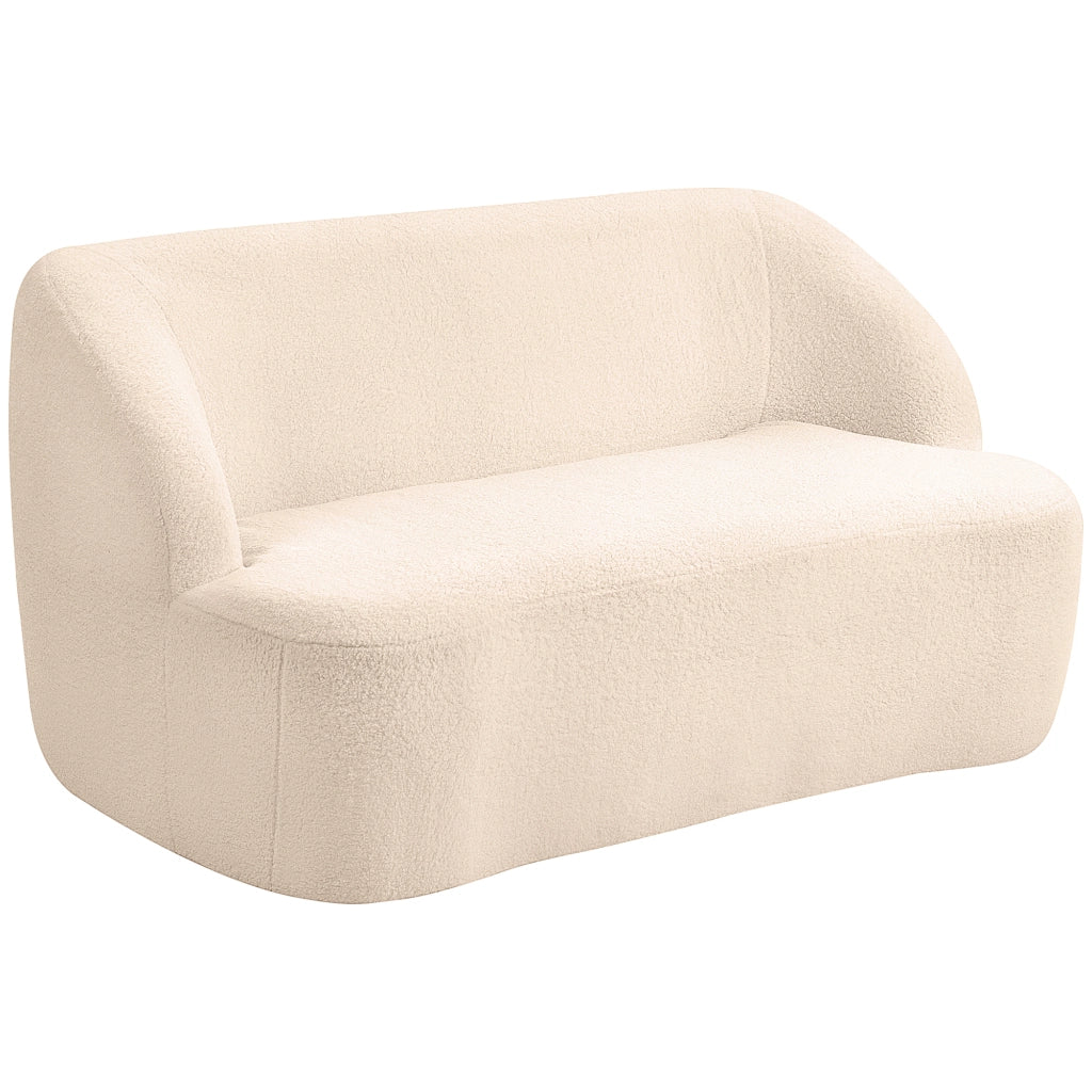 Divano 2 posti tessuto bouclette beige ¨C zephmum ¨C 142 cm
