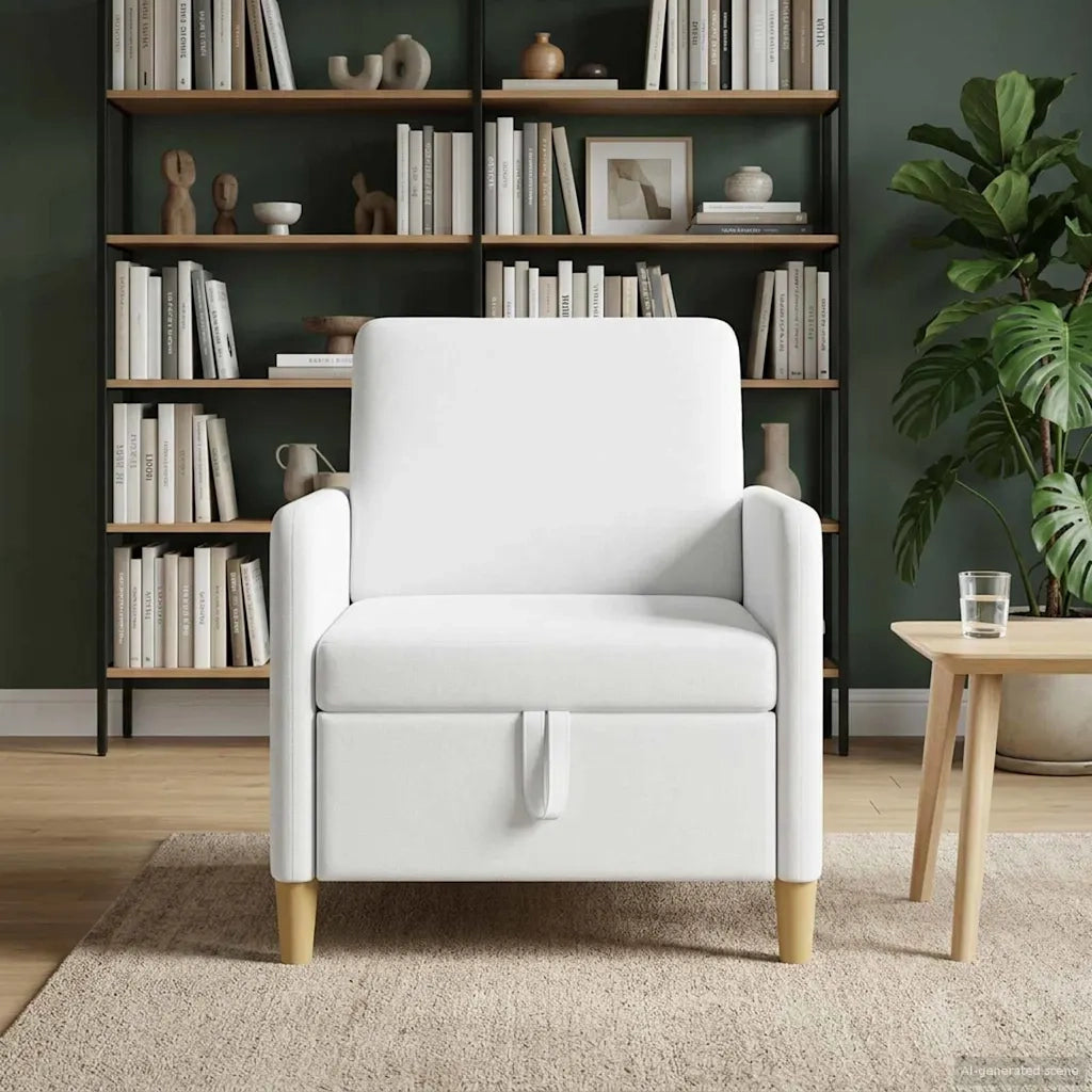 Divano con Storage Bianco 72 x 78 x 87 cm Poliestere 42036874