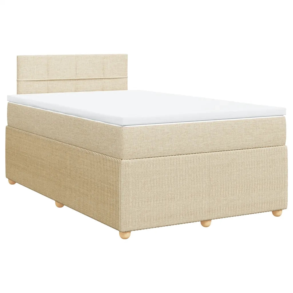 Giroletto a Molle con Materasso Crema 120x200 cm in Tessuto 3287428