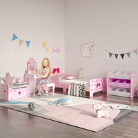 Letto per Bambini con Sponde 143x74x59 cm Fantasia Fiocco Rosa