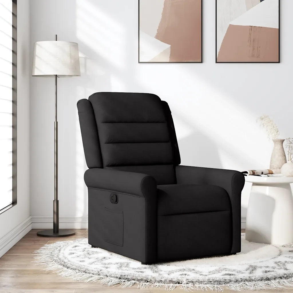 Divano Sedia-Poltrona Reclinabile in Tessuto Nero 684753