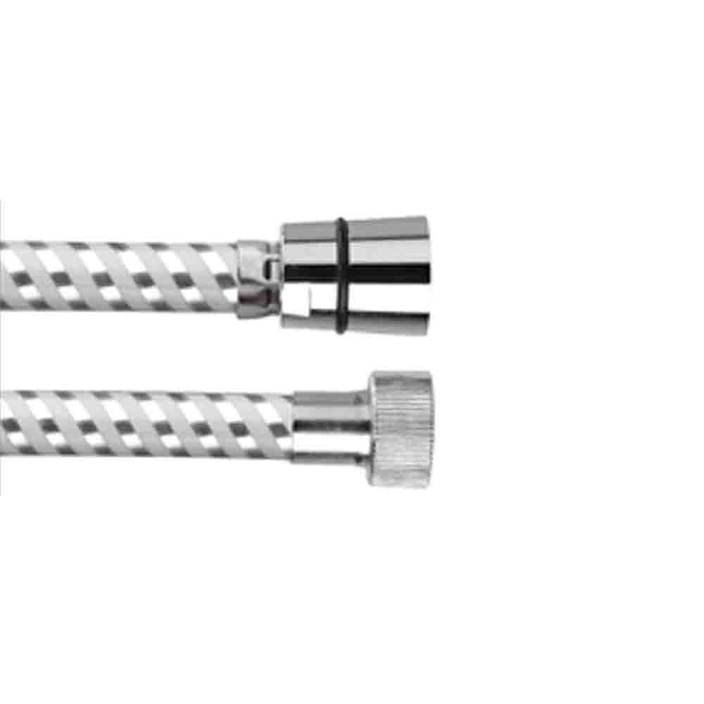 Flessibile biflex per doccia in pvc atossico, cromo-bianco 200 cm