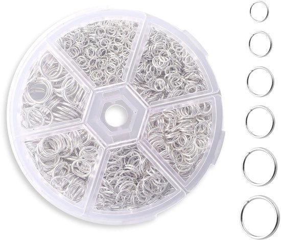 Connettori a Anello Mini in Acciaio Inossidabile - 1000 pezzi - Connettori a Anello in Argento - Sierade Makers - Connettori a Anello Durabili e Resistenti