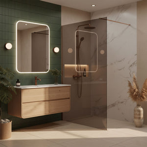 Parete Doccia Rea Flexi Brown / Brush Copper 100