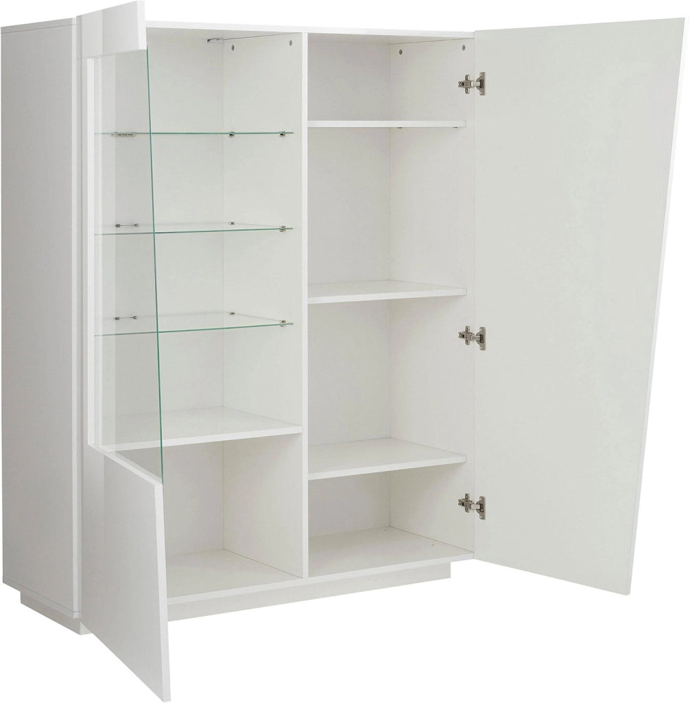 Vetrina 2 Ante 120x43x146 cn Vega Bianco Lucido