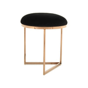Sgabello Wynona in Velluto Nero e Oro Rosa