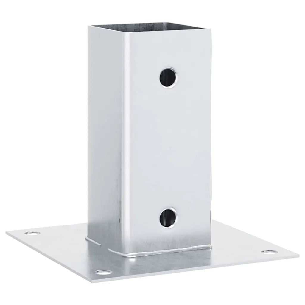 vidaXL Basi per Pali Quadrate 4 pz Argento 71x71 mm in Acciaio Zincato