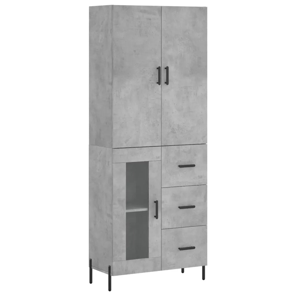 Credenza-Buffet-Armadio da cucina Grigio Cemento 69,5x34x180 cm in Legno Multistrato 643867