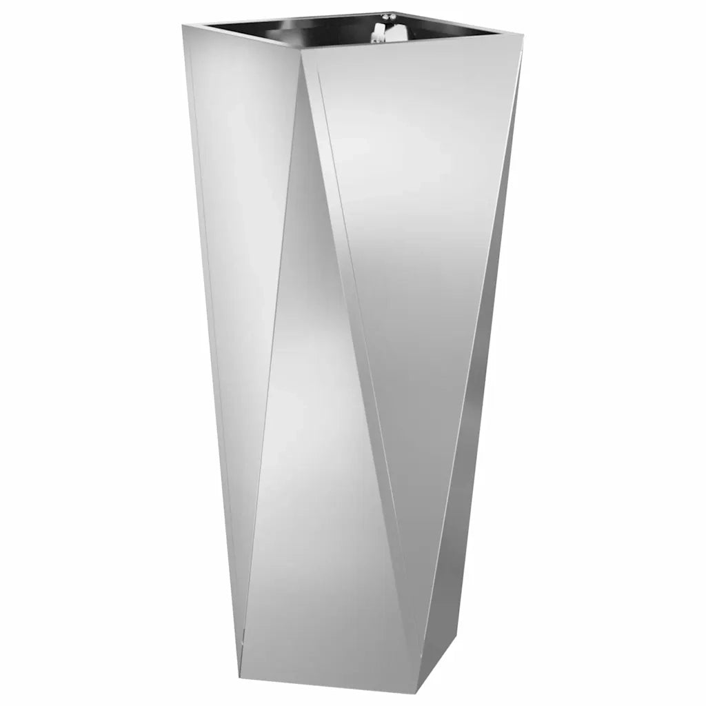 Fioriera-Vaso-Contenitore per Piante Argento 30 x 30 x 75 cm Acciaio zincato