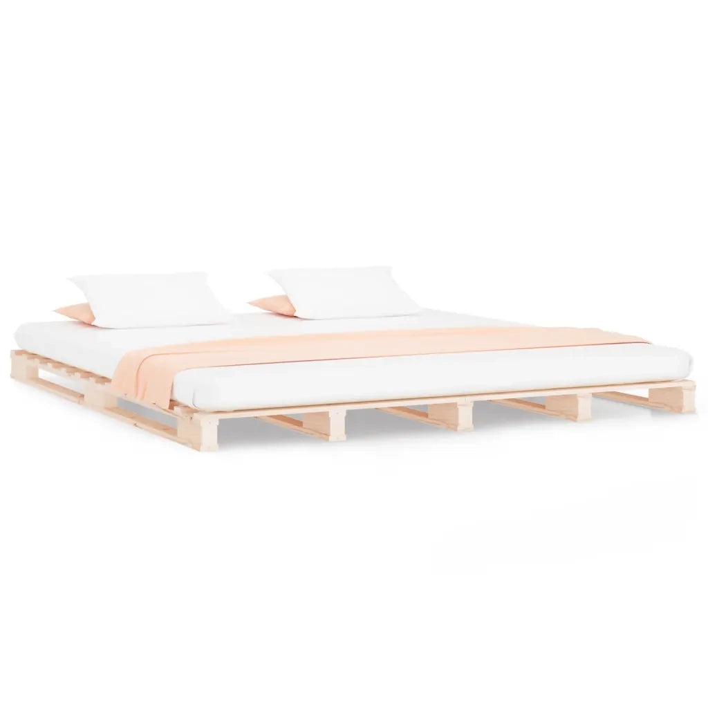 Letto a Pallet 135x190 cm Double Legno Massello di Pino