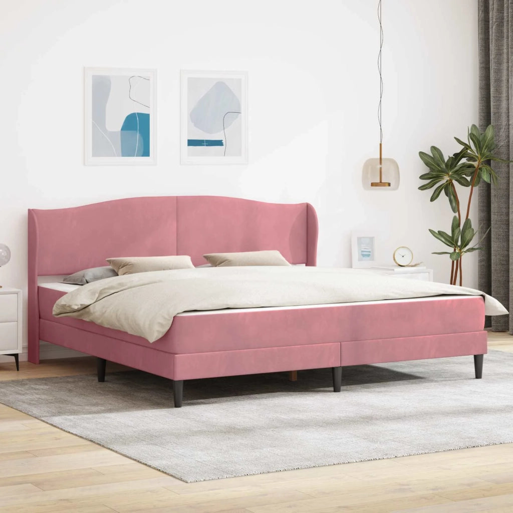 Struttura del letto con testiera Rosa 180 x 200 cm Velluto