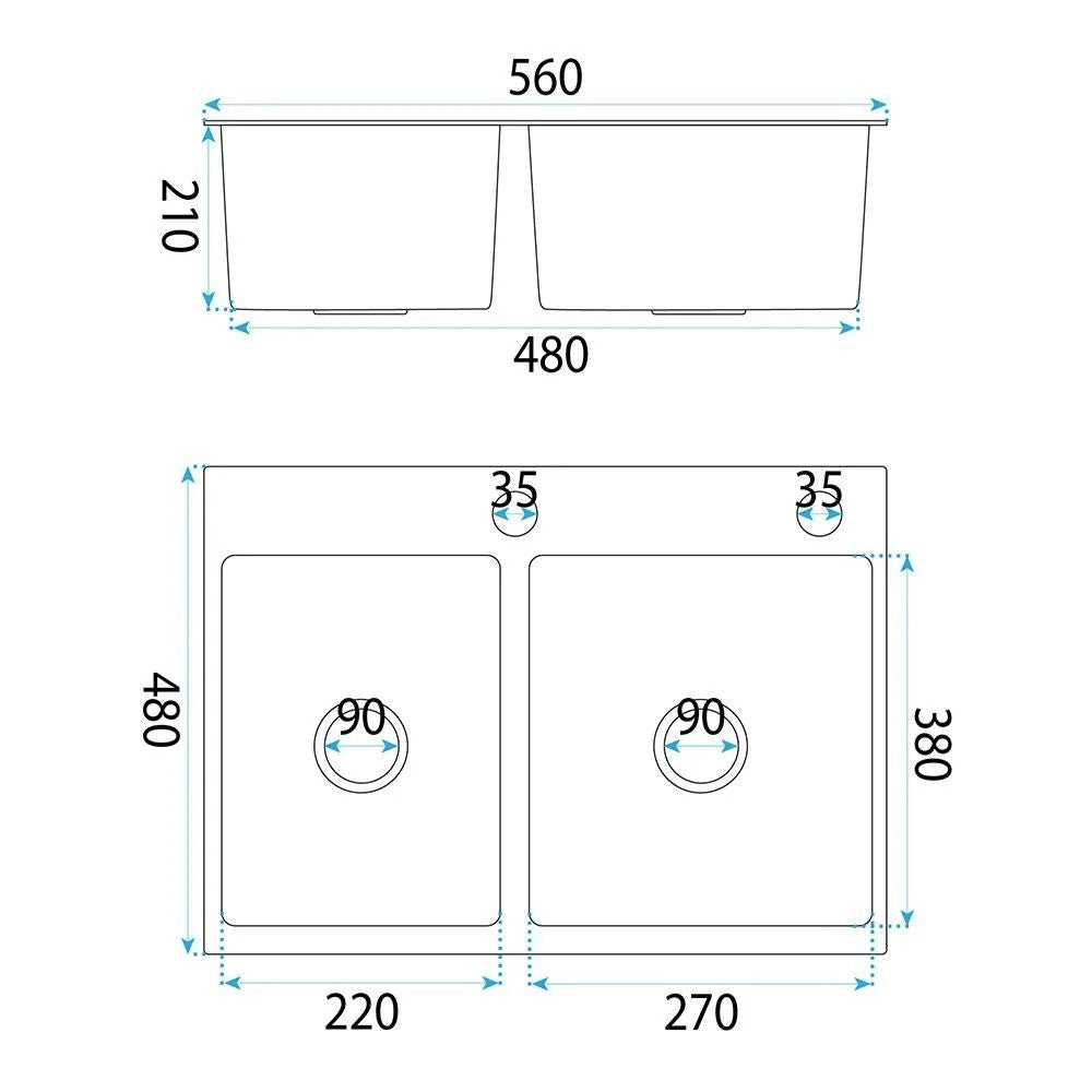 Lavello In Acciaio Toby Brush Steel senza rubinetto da cucina