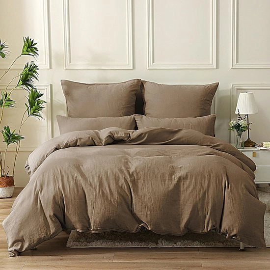Set di lenzuola in mussolina in cotone scuro 220 x 240 cm