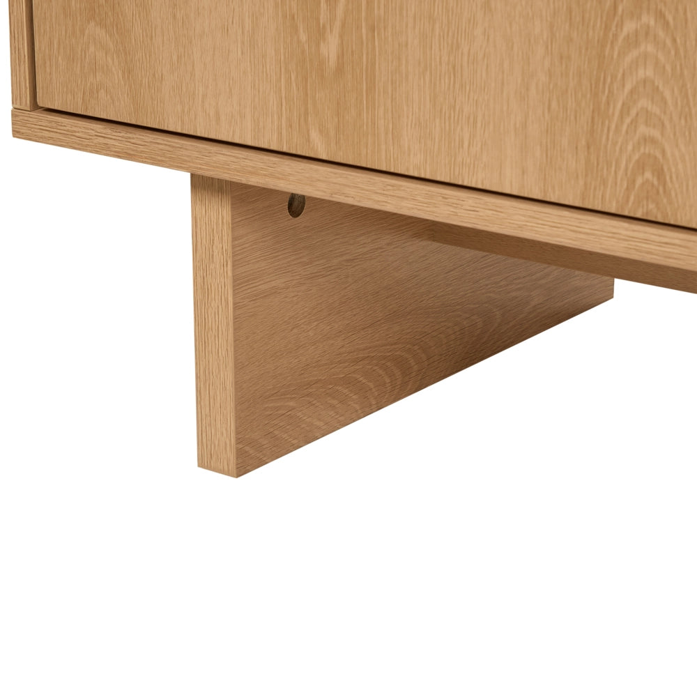 Credenza a 4 ante, marrone chiaro, pannelli in truciolato con rivestimento in carta, per soggiorno