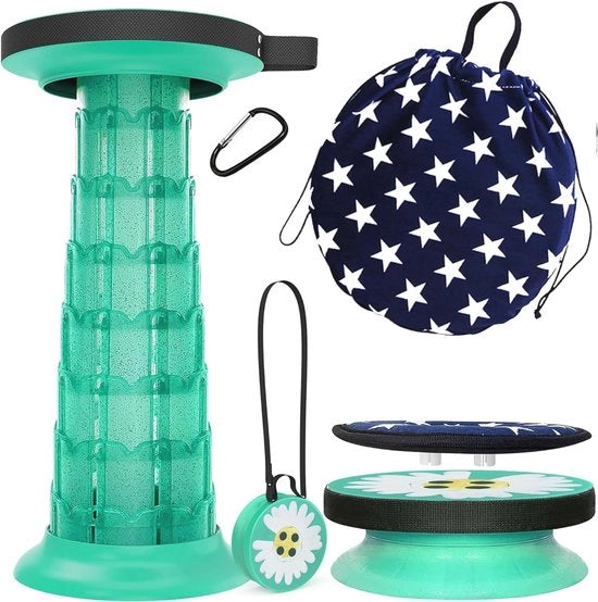 Campingkruk opvouwbaar con cuscino - Sedia da campeggio telescopica per adulti, capacità di carico 150 kg, inclusa borsa
