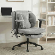 Poltrona da Ufficio Girevole con Poggiapiedi ¨C MINIMAL ¨C Grigio, Braccioli, Regolabile
