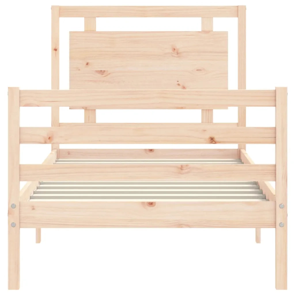 Giroletto con Testiera-Struttura Letto con testiera 100x200 cm in Legno Massello 664736