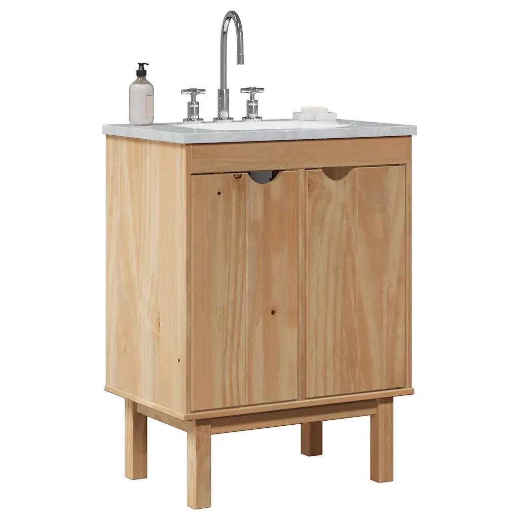 Mobile da Bagno OTTA 59x40x80 cm in Legno Massello di Pino