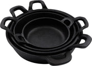 Pannetti in acciaio inox 4 pezzi in diverse dimensioni - 20 cm e 12 cm - per servizio, cottura e cottura - Resistenti al forno - Forma da forno