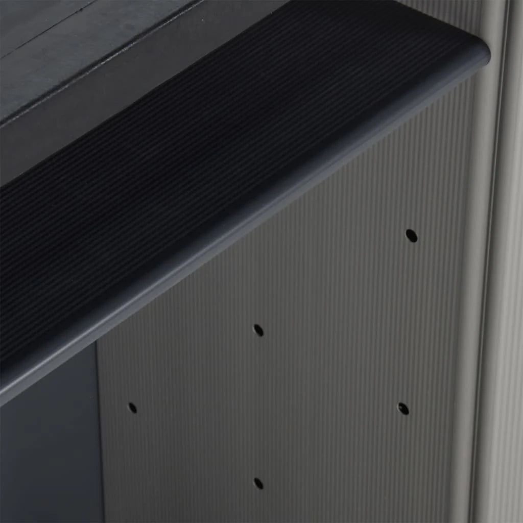 Pattumiera per rifiuti da giardino 68 x 40 x 85 cm PP grigio e nero 02_0006035