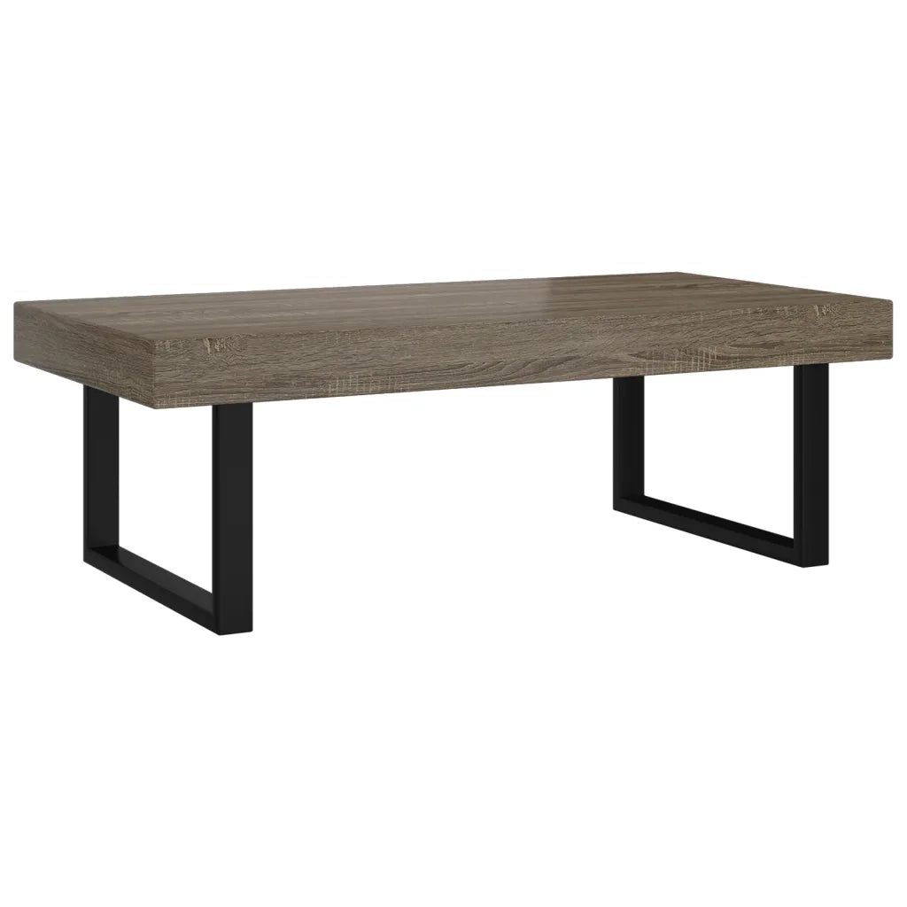 Tavolino da salotto | Tavolino da caff¨¨ | Tavolino da Soggiorno Grigio e Nero 120x60x40 cm in MDF e Ferro