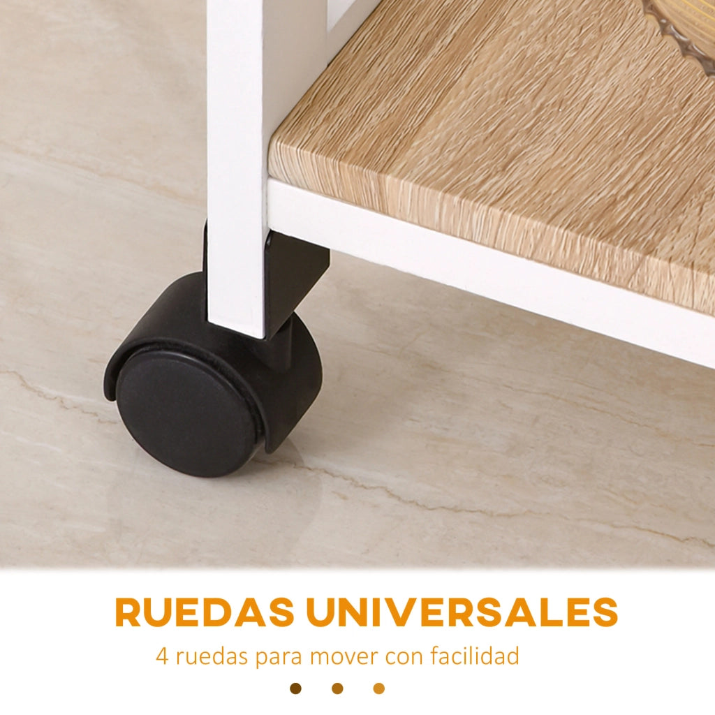 Carrello da cucina 4 livelli ¨C zephmum ¨C 37x37x76 cm bianco