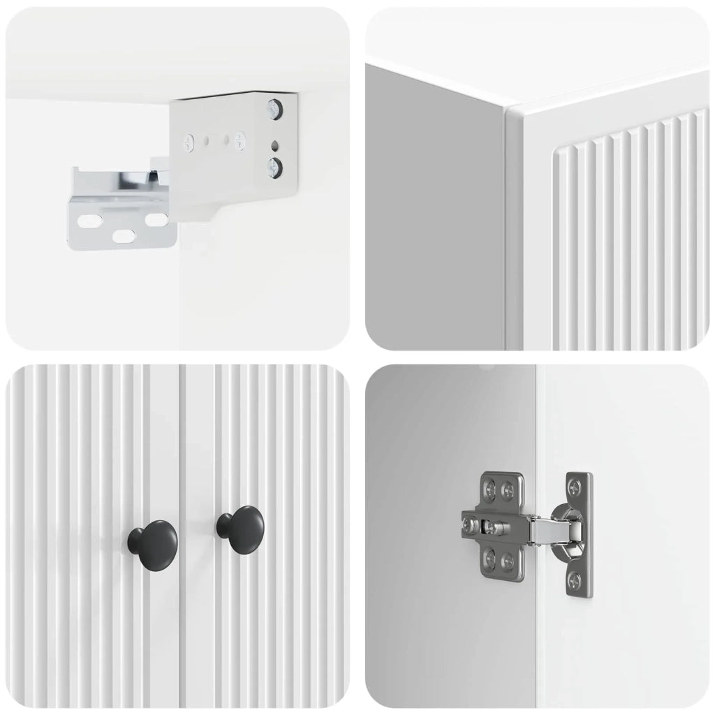 Mobiletto a muro Bianco Lucido 66 x 34,5 x 90 cm 897889