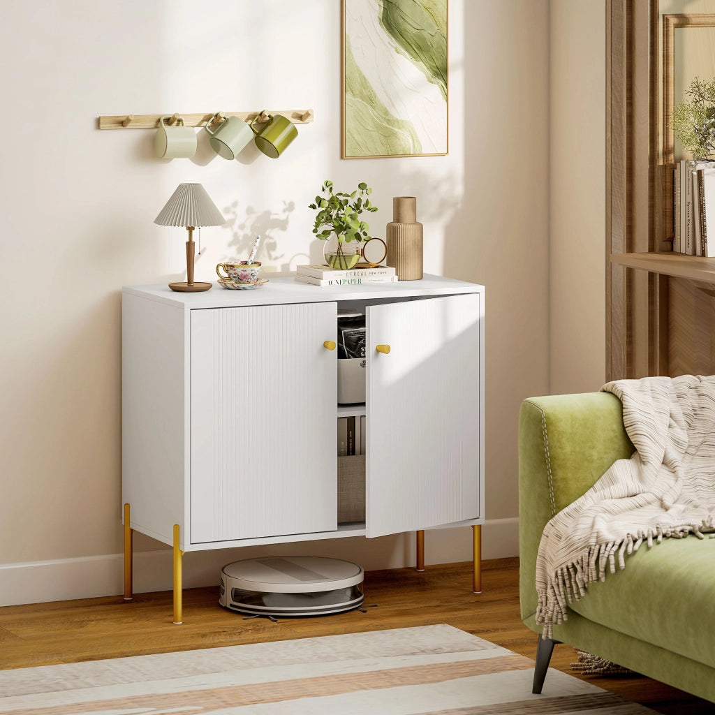 Buffet ¨C zephmum ¨C bianco, acciaio, 80x39x76