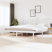 Giroletto-Struttura Letto Bianco in Legno Massello di Pino 200x200 cm 656526