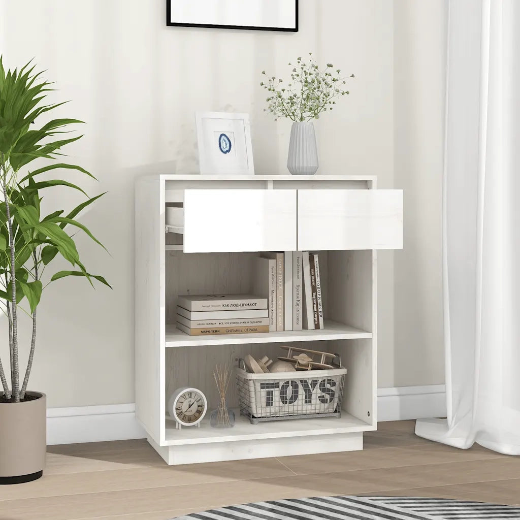 Mobile Consolle | Tavolo d'Ingresso Bianco 60x34x75 cm in Legno Massello di Pino
