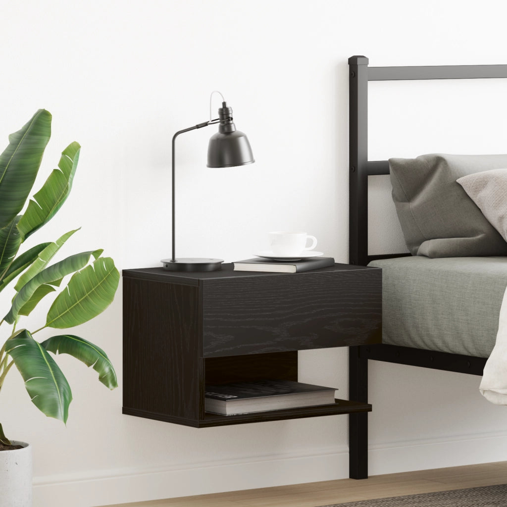 Comodino da parete  in legno ingegnerizzato nero