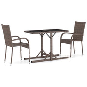 Set Mobili da Pranzo per Giardino 3 pz | Set Salotto da Giardino Marrone