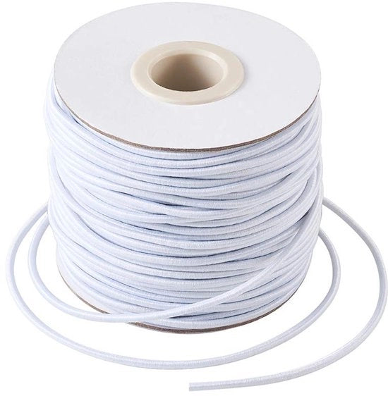 Corda elastico 2 mm - 40 metri - Corda elastica - Ferretti metallici - Attrezzi per ricamo - Confezione regalo - Utilizzo multifunzionale - Corda per ricamo