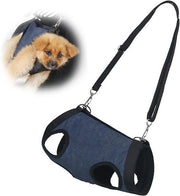 Sacca morbida, respirante, lavabile e pieghevole per gatti e cani, adatta per manicure, cura dei denti e viaggi (blu, L).