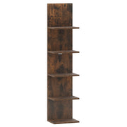 Mensole da parete a 5 ripiani in legno verticali sospese, Organizer per camera soggiorno bagno decorazione casa Marrone